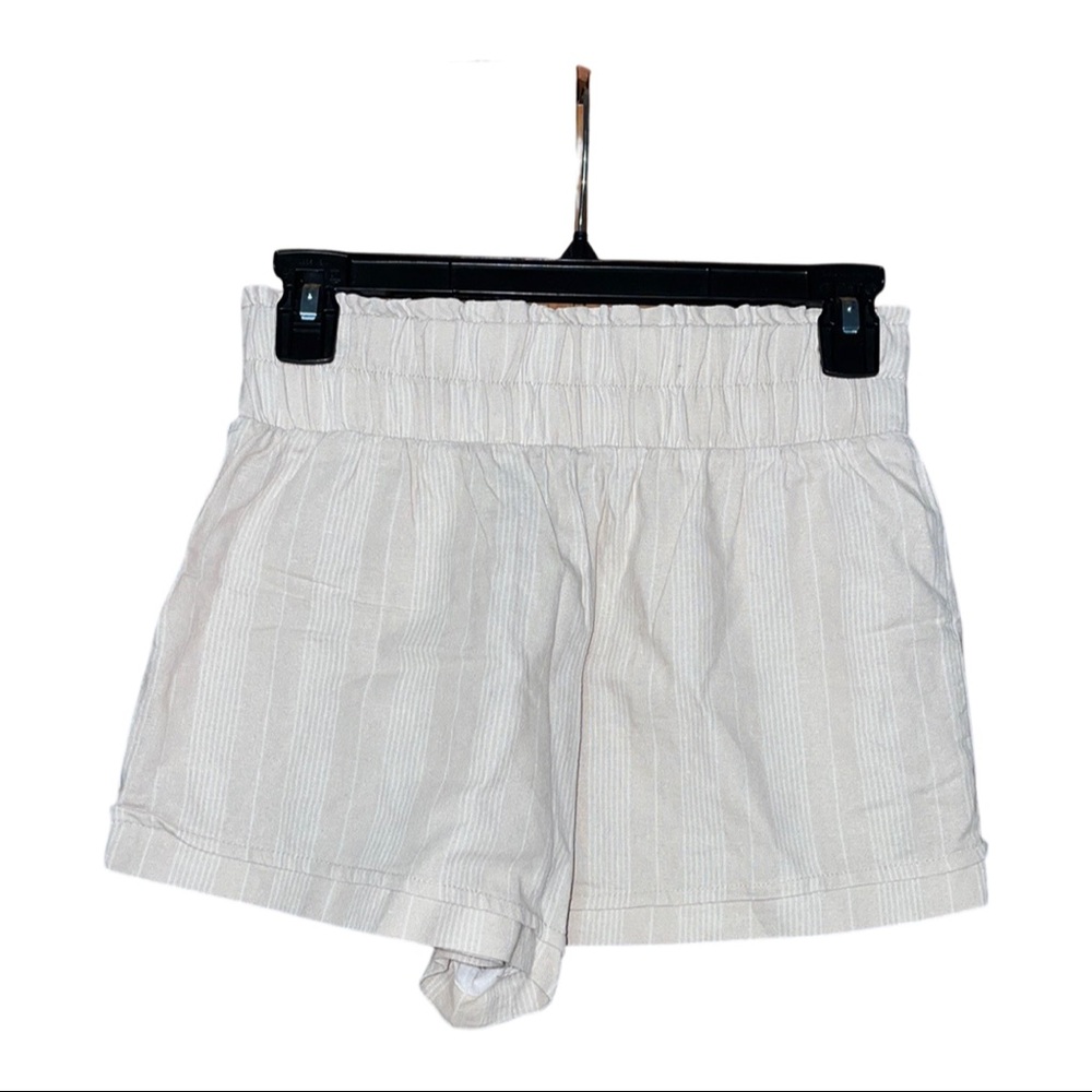 F21 Paper Bag Waist Shorts - Beige - Size M